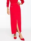 Talbots Plus Size - Polished Crepe Tuxedo Maxi Skirt - Red - 22  In Red
