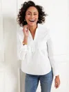 Talbots Plus Size - Poplin Short Shirt - White - 3x - 100% Cotton  In White