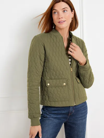 Talbots Plus Size - Quilted Bomber Jacket - Burnt Olive - X - 100% Cotton