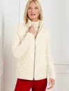 Talbots Quilted Puffer Sweater Jacket - Ivory - 3x  In Ivory