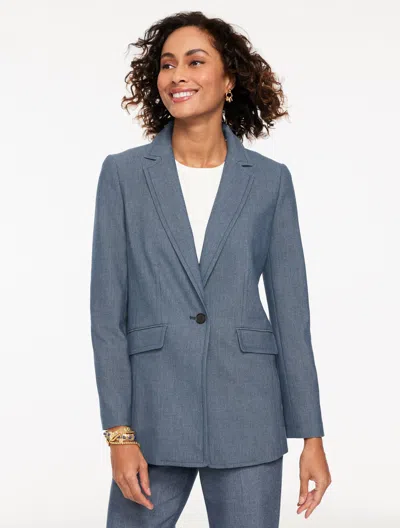 Talbots Plus Size - Refined Denim Blazer - Blue - 24
