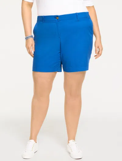 Talbots Plus Size - Relaxed Chino Shorts - Blueberry - 24  In Purple