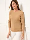Talbots Plus Size - Ribbed Crewneck Sweater - Metallic - Toasted Coconut/gold - 2x  In Toasted Coconut,gold