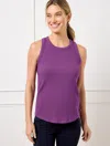 Talbots Plus Size - Ribbed Racerback Tank Top - Mulberry Wine - 2x