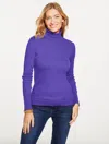 Talbots Plus Size - Ribbed Turtleneck Sweater - Brilliant Purple - 3x  In Blue