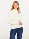 Talbots Plus Size - Ribbed Turtleneck Sweater - Ivory - 3x  In Neutral