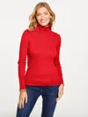 Talbots Plus Size - Ribbed Turtleneck Sweater - Red - 1x
