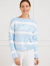 Talbots Plus Petite - Roll Neck Sweater - Soleil Stripe - Bluebell/white - X  In Bluebell,white