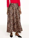 Talbots Plus Size - Satin Midi Skirt - Opulent Ocelot - Toasted Coconut/black - 22  In Multi