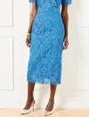 Talbots Plus Size - Scroll Floral Lace Pencil Skirt - Lakeside Blue - 24  In Lakeside Blue