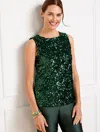 Talbots Sequin Shell Sweater - Highland Green - X