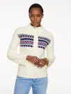 Talbots Plus Size - Shaker Henley Pullover Sweater - Fair Isle - Ivory - X  In White