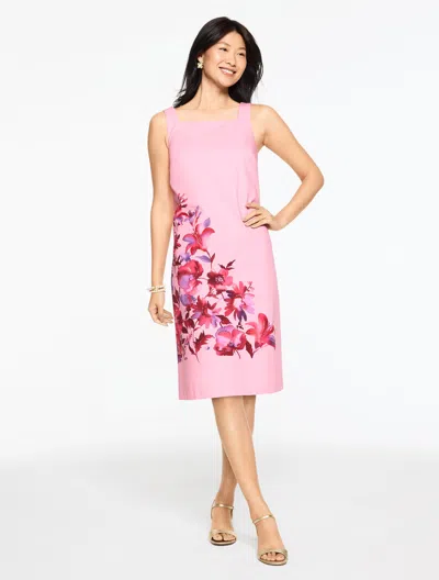 Talbots Plus Size - Shift Dress - Falling Blooms - Pink Petal - 18