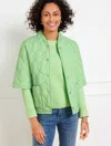 Talbots Plus Size - Short Sleeve Quilted Puffer Jacket - Pistachio Green - 3x