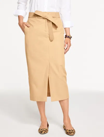 Talbots Plus Size - Sleek Twill Trouser Skirt - Regent Taupe - 24  In Brown