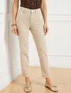 Talbots Plus Size - Slim Straight Ankle Jeans - Oat - 22  In Brown