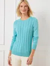 Talbots Soft Cable Knit Crewneck Sweater - Opal Blue - 3x