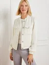 Talbots Plus Size - Sparkle Tweed Bomber Jacket - Ivory/silver - 3x  In Ivory,silver