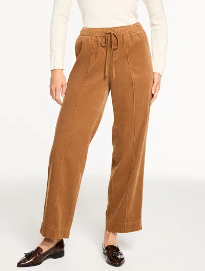Talbots Plus Size - Straight Leg Pull-on Corduroy Pants - Almond Buff - 3x