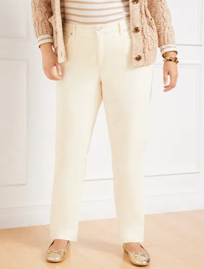 Talbots Plus Size - Stretch Corduroy Straight Leg Pants - Solids - Curvy Fit - Ivory - 22  In Ivory