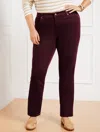 Talbots Plus Size - Stretch Corduroy Straight Leg Pants - Solids - Curvy Fit - Rich Burgundy - 22