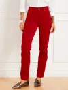 Talbots Stretch Corduroy Straight Leg Pants - Solids - Red - 22  In Red