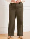 Talbots Plus Size - Stretch Corduroy Wide Leg Pants - Deep Moss - 22