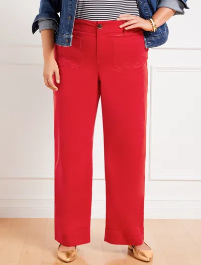 Talbots Plus Size - Stretch Corduroy Wide Leg Pants - Ruby Red - 22