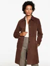 Talbots Plus Size - Suede A-line Coat - Dark Walnut - 3x  In Brown