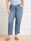 TALBOTS SUMMERWEIGHT DRAWSTRING ANKLE JEANS - WAVERLY WASH - 22 TALBOTS