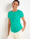 Talbots Plus Size - Supersoft Jersey Short Sleeve T-shirt - Park Green - 3x
