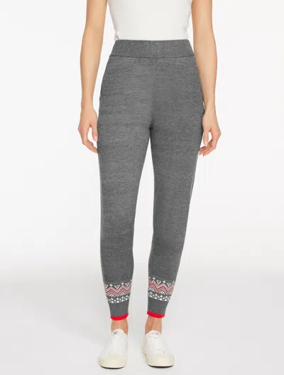 Talbots Plus Size - Sweater Jogger Pants - Nordic Fair Isle - Shadow Heather - X  In Gray