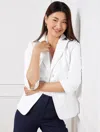 Talbots Plus Size - Tab Sleeve Blazer - White - 18