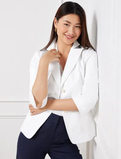 Talbots Plus Size - Tab Sleeve Blazer - White - 18  In White