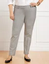 Talbots Plus Size -  Hampshire Straight Ankle Pants - Textured - Black/ivory - 24 In Black,ivory