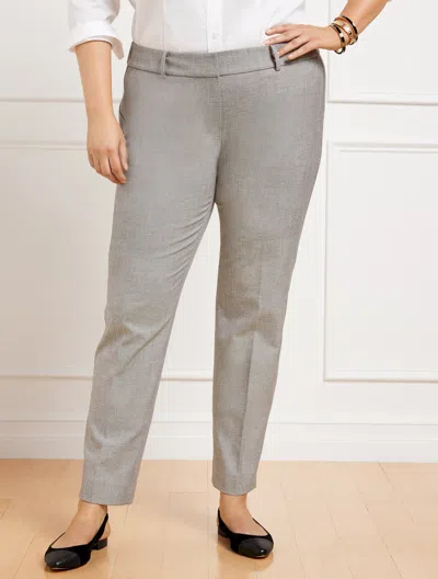 Talbots Plus Size -  Hampshire Straight Ankle Pants - Textured - Black/ivory - 24 In Black,ivory