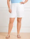 Talbots Plus Size -  Nantucket Washed Linen Paperbag Shorts - White - X