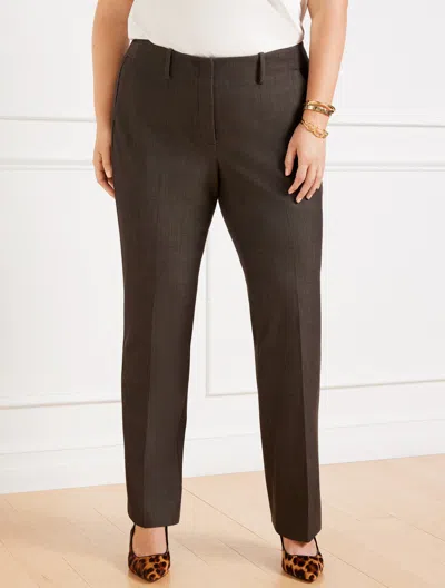 Talbots Misses -  Southampton Straight Leg Pants - Polished Twill - Brown/ivory - 6 In Brown,ivory