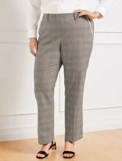 Talbots Plus Petite -  Southampton Straight Leg Pants - Lucetta Glen Plaid - Black - 14