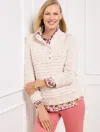 Talbots Plus Size - Texture Tweed Snap Mockneck Sweater - Oat Heather - 2x
