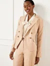 Talbots Plus Petite - Textured Stretch Linen Blazer - Cafe/ivory - 20  In Cafe,ivory
