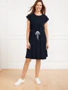 Talbots Plus Size - Textured Terry T-shirt Dress - Seashell - Blue - 2x