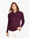 Talbots Plus Size - Textured V-neck Pullover Sweater - Rainbow - Eggplant Tweed - 3x  In Brown
