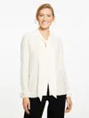 Talbots Plus Size - Tie Neck Shirt - Ivory - X  In White