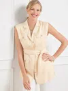 Talbots Plus Size - Tie Waist Vest - Sandstone - 22