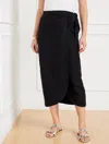 Talbots Plus Size - Tulip Hem Linen Skirt - Black - 22  In Black