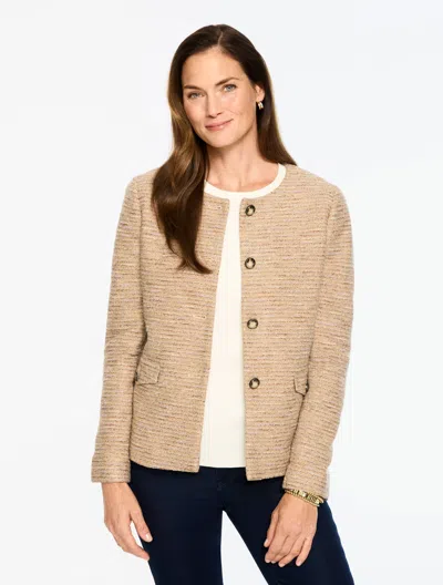 Talbots Plus Size - Tweed Knit Lady Jacket - Sesame - 22  In Neutral