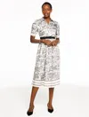 Talbots Plus Size - Twill Shirtdress - London Map - Ivory/black - 22  In Multi