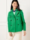 Talbots Plus Size - Twill Short Trench Coat - Derry Green - 1x  In Derry Green