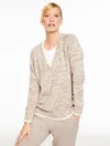 Talbots Plus Size - V-neck Sweater - Marled - Dusty Mocha - 3x  In Neutral
